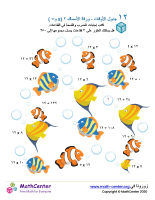 جدول ضرب العدد ١٢ - ورقة الأسماك ٢ (÷ و ×)