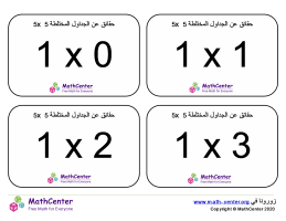 بطاقات حقائق الجداول المختلطة: حتى 5×5 مع إجابات