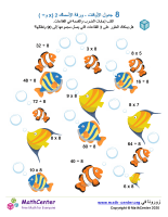 جدول ضرب العدد 8 - ورقة الأسماك 2 (÷ و ×)