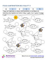 Fisch Subtraktion Bis 5 Blatt 2