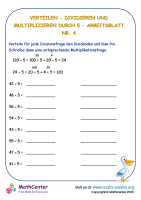 Verteilen - Dividieren Und Multiplizieren Durch 5 - Arbeitsblatt Nr. 4