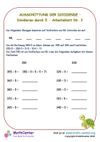 Verteilen - Dividieren Durch 5 - Arbeitsblatt Nr. 2