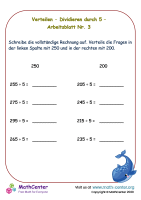 Verteilen - Dividieren Durch 5 - Arbeitsblatt Nr. 3