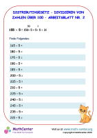 Distributivgesetz - Dividieren Von Zahlen Über 100 - Arbeitsblatt Nr. 2