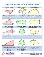 Geometrie Kurzanleitung 4: 2D Formen Formeln