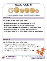 Münzreihe Aufgabe 4:1 (Euro)