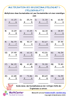 Multiplikation: Bis 100 (2Dezimalstellen) Mit 1-Stelligen Blatt 2