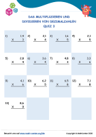 Das Multiplizieren Und Dividieren Von Dezimalzahlen Quiz 3
