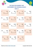 Das Multiplizieren Und Dividieren Von Dezimalzahlen Quiz 6