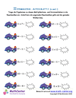 11 Einmaleins - Autos Blatt 2 (X And ÷)