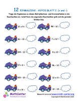 12 Einmaleins - Autos Blatt 2 (X And ÷)