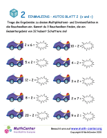 2 Einmaleins - Autos Blatt 2 (X And ÷)