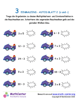 3 Einmaleins - Autos Blatt 2 (X And ÷)