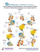 8 Einmaleins - Fisch Blatt 2 (X And ÷)