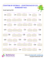 Counting by decimals - counting back by 0,01 - worksheet no.1.docx