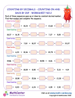 Counting by decimals - counting on and back by 2dp - worksheet no.2.docx