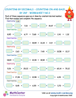 Counting by decimals - counting on and back by 2dp - worksheet no.3.docx