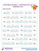 Counting by decimals - counting on by 0,01 - worksheet no.1.docx