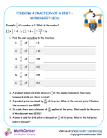 Finding a fraction of a unit - worksheet 6
