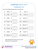 Converting length units - Worksheet No.5