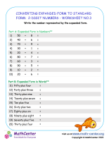 Converting Expanded Form to standard Form: 2-Digit Numbers - Worksheet no.3