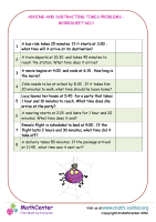 Adding And Subtracting Times Problems - Worksheet No.1