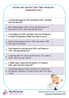 Adding And Subtracting Times Problems - Worksheet No.3