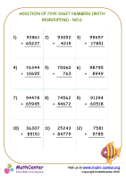 Addition of five-digit numbers (with regrouping ) - no.6