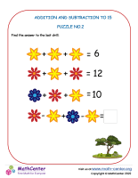 Addition and subtraction to 15 – Puzzle No.2