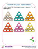 Addition pyramids – Worksheet No.1 (up to 20)