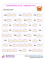 Count back by 100 - worksheet no.2