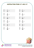 Subtracting from 2/7 and 3/7