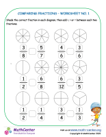 Comparing Fractions (With Diagrams) – Worksheet No. 1