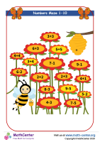 Bee Numbers Maze 1 To 10