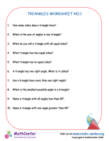 Triangles Worksheet no.1