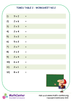 Times table 2 - worksheet no.2