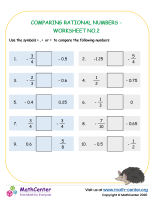 Comparing rational numbers - worksheet no.2