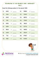 Rounding to the nearest 1000 - worksheet no.2