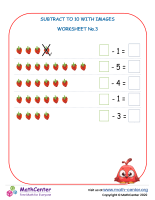 Subtract To 10 With Images – Worksheet No.3