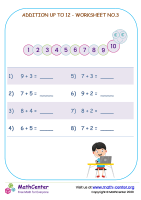 Addition Up To 12 - Worksheet No.3