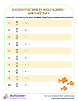 Dividing Fractions by Whole Numbers - Worksheet no.3