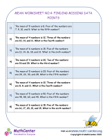 Mean Worksheet No.4 Finding Missing Data Points