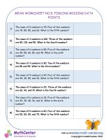 Mean Worksheet No.5 Finding Missing Data Points