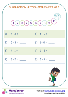 Subtraction Up To 5 - Worksheet No.2