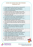 Adding And Subtracting Times Problems - Worksheet No.4 (Challenges)