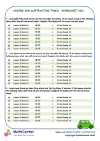 Adding And Subtracting Times - Worksheet No.1