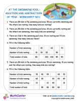 At the swimming pool – Addition and subtraction of tens