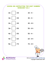 Adding and subtracting two-digit numbers No.2