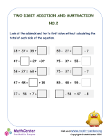 Two digit addition and subtraction No.2