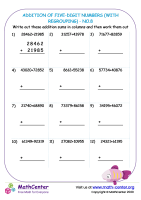 Addition of five-digit numbers (with regrouping ) - no.8